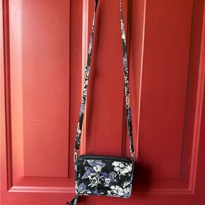 Floral Crossbody Bag in Black and Blue